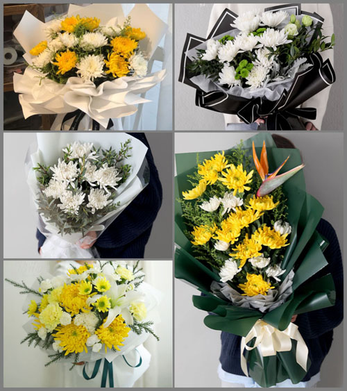 山东青岛莱西市望城街道西谭格庄村白事花束代送